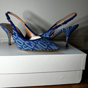 NWT Moschino Slingback Pumps - Blue - Size 9 (EU 39)